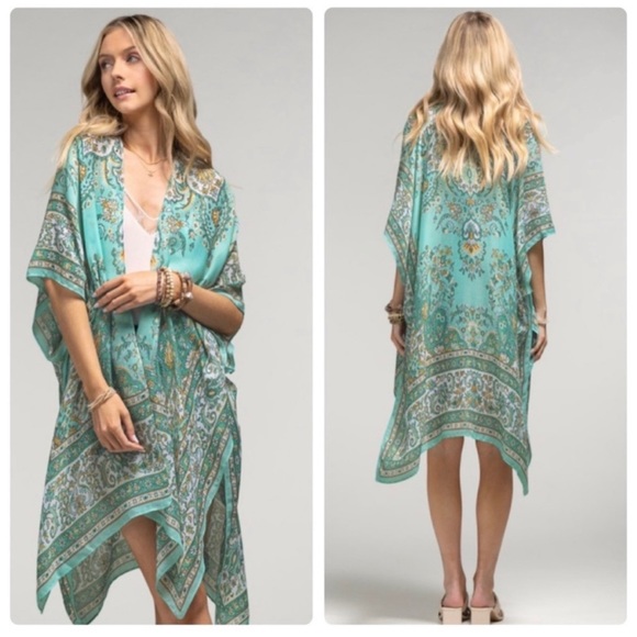 💼 Floral Lightweight Kimono ~ Floral Motifs Print ~  OSFM - Picture 11 of 12